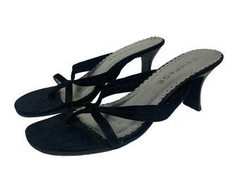 Vintage Rampage Womens Size 8 Black Nylon Heel Sandals