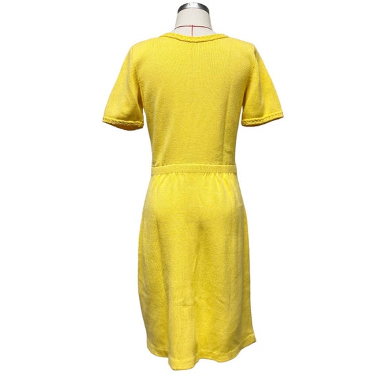 Vintage Womens Yellow Knit Short Sleeve Dress - image 7