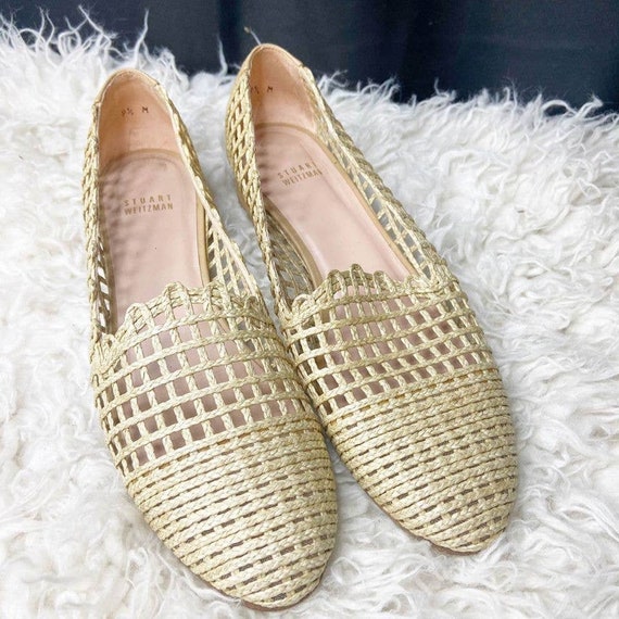 Vintage Stuart Weitzman Womens Size 9.5 Straw Cage