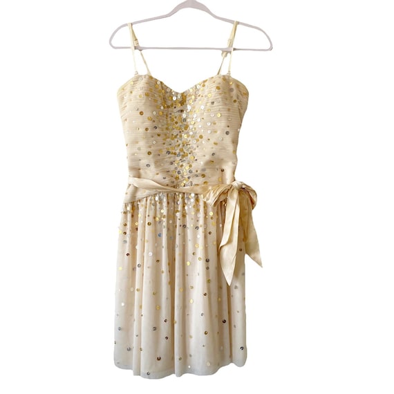Vintage Bcbgmaxazria Womens Size 8 Sequin Tulle Dress