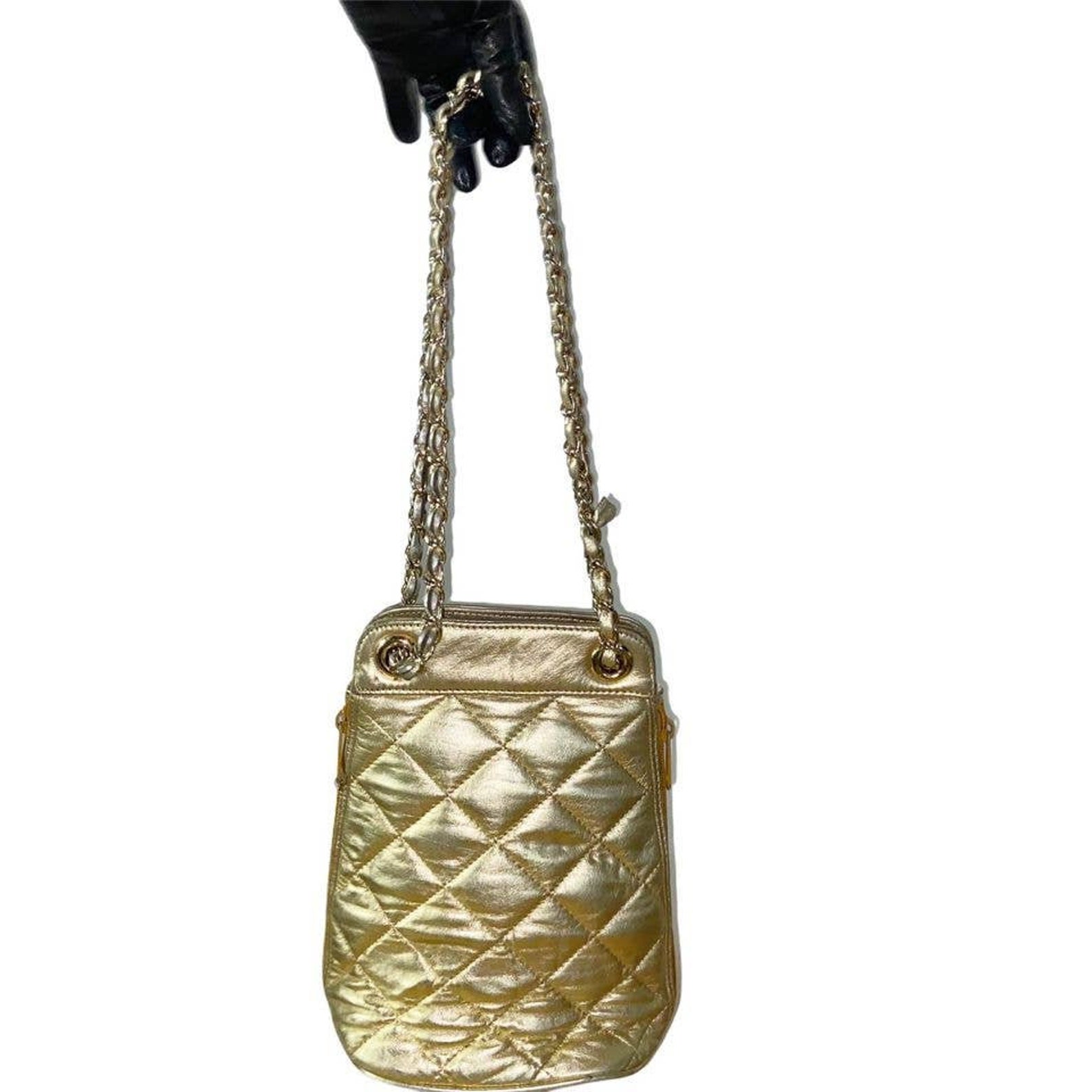 gold chain strap purse