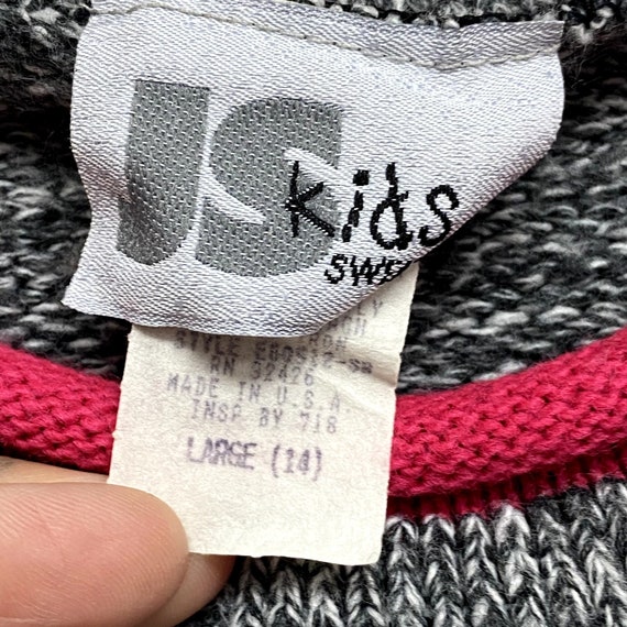 Vintage JS Kids Size L 14 Knit Bears Skating Pull… - image 2