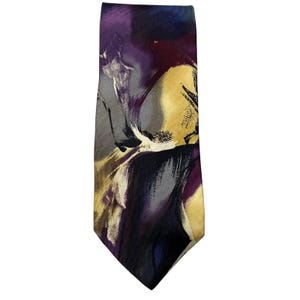 Vintage 417 Van Heusen Abstract Art Artsy Print Silk Neck Tie
