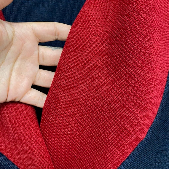 Vintage Goldworm Womens Blue Red Collar Knit Dust… - image 7