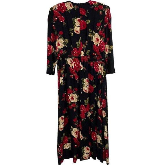 s l fashions vintage dress Vintage S.L. Fashions Womens Size 18 Floral Velvet Collar Dress