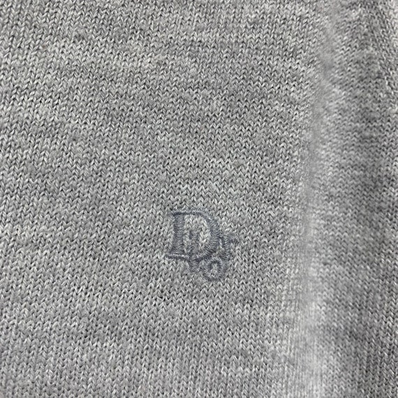 Vintage Christian Dior Mens Size L Grey V Neck Pu… - image 3