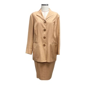 Vintage Basic Tailor Womens Button Front Blazer Skirt Suit Set