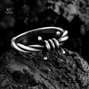 Barbed Wire Ring Stainless Steel Gothic Punk Biker Unisex Edgy Alternative Ring Streetwear Goth Jewelry Men Women Size 7-13, Gift for her
