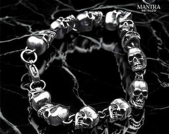 Gothic Spiked Chain Bracelet, 9mm Links, 316L Stainless Steel