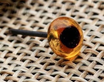 Golden Amber 14mm glass eyes/needle Felting eyes for animals & Teddy bears