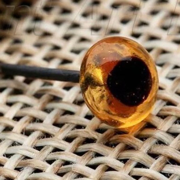 Golden Amber 10mm glass eyes/needle Felting eyes for animals & Teddy bears