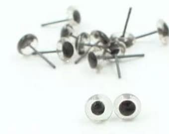 20 Tiny 5mm Clear glass eyes for needle felting animals