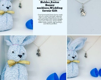 Cute Wedding Bunny Kinder Egg Holder/Wedding Favours/Keepsake Gift/Bunny Necklace/ Hen night