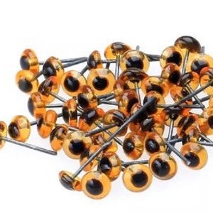 20 piccoli occhi di vetro ambrato per animali in feltro ad ago, occhi di vetro ambrato da 5 mm, creazione di bambole, forniture per infeltrimento ad ago