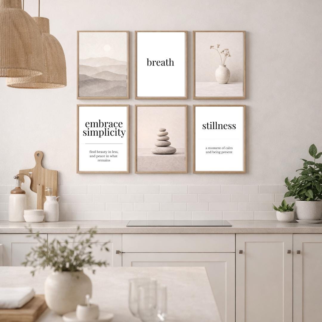 Minimalist Wall Art Set of 6 Prints | Neutral Printable Decor - Etsy
