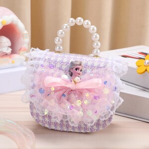 Elsa Prinzessin Perlen-Tragetasche für Mädchen, süße Frozen Handtasche, Geburtstagsgeschenk für Kinder, Weihnachtsgeschenk für die Tochter, Geschenk für sie, Feiertagsgeschenk Bild 6