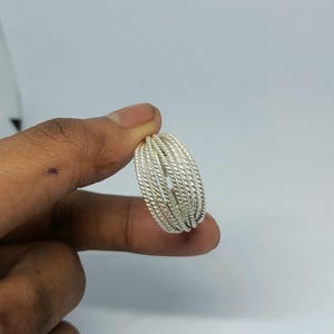 Handmade Wraparound Silver Wire ring Sterling Silver Ring Statement Ring Silver wide wrap Ring Multi Layer Silver Wire Ring Handmade Jewelry