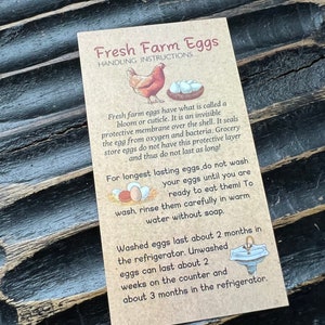 Farm Fresh Egg Handling Cards