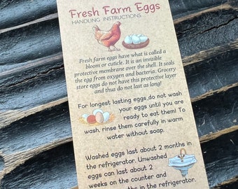 Farm Fresh Egg Handling Cards