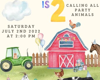 Custom Farm Birthday Invite