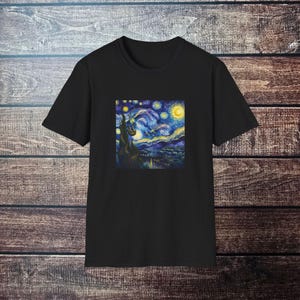 Starry Slothy Night Unisex Softstyle T-Shirt, Artistic Tee, Gift for Art Lovers, Casual Wear, Comfortable Fashion, FUnny T-shirt