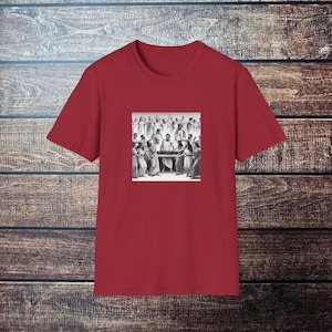 Grecian Toga Party Unisex Softstyle T-Shirt, Greek Mythology Tee, Greek Costume Top, Toga Theme Shirt, DJ Pencil Drawing Apparel