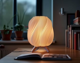 Modern Flowing Table Lamp - Contemporary Desk Light - Minimalist Home Decor