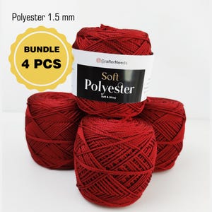 Red Series polyestergarenbundel: 1,5 mm gehaakt tasgaren, glanzend en zacht