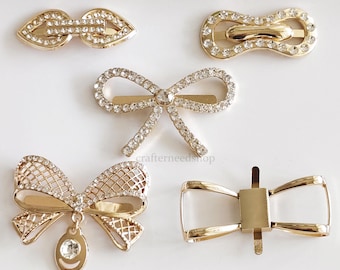 2 etiquetas de lujo para bolso con lazo metálico: etiqueta para accesorios de bolso, de mano, color dorado claro