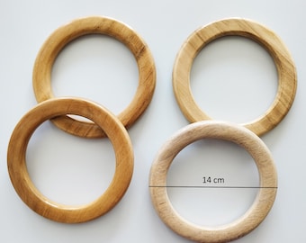 Asas de madera de 14 cm para bolsos: ganchillo, macramé, monedero, 1 par