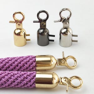 Metal Tassel Cap Clasp Hook With Screw: Bag handles Connector (4pcs, 14mm Inner Diameter)