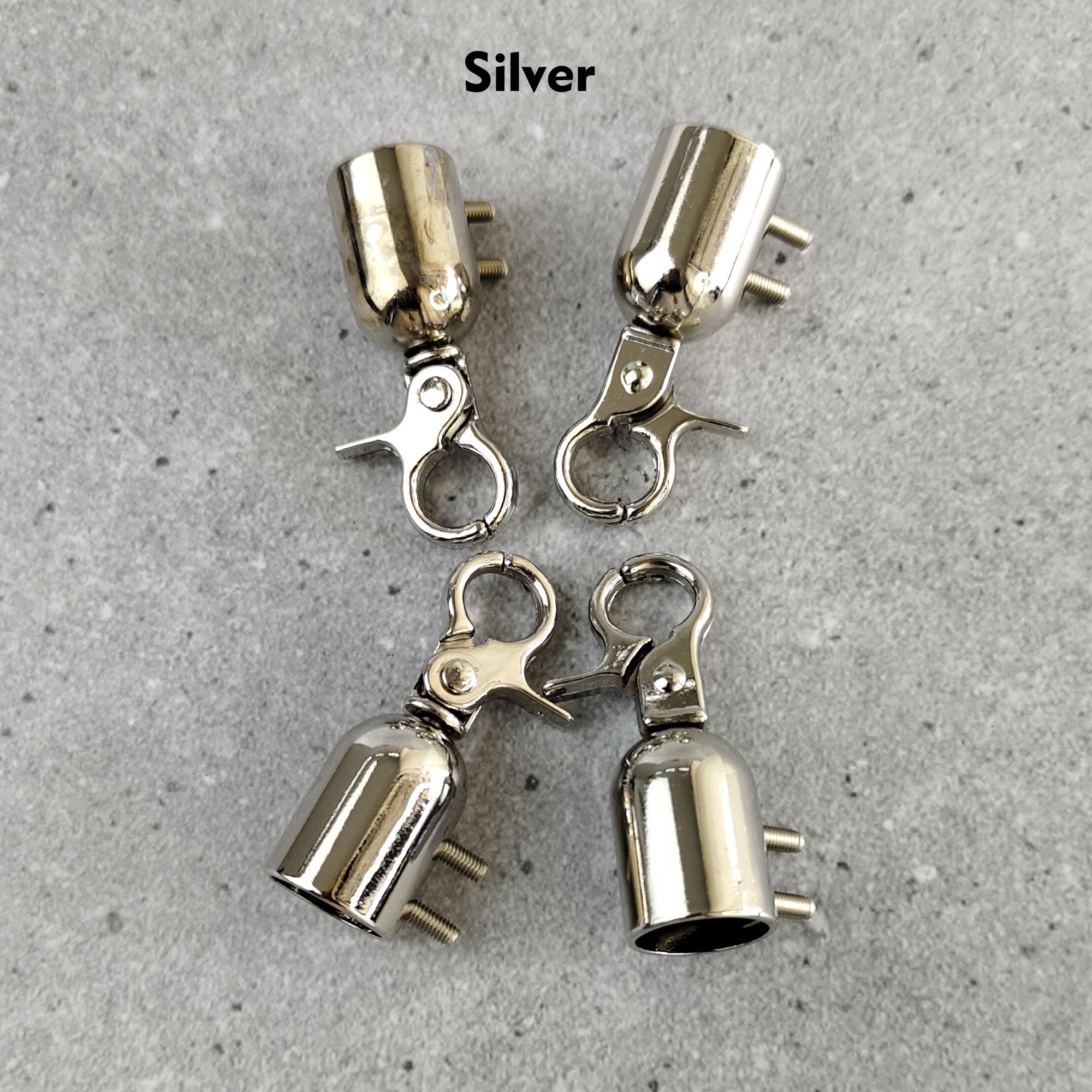 4-8pcs Metal Tassel Cap Clasp: Bag Handle Connector (14mm Inner