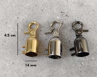 4-8pcs Metal Tassel Cap Clasp: Bag Handle Connector (14mm Inner