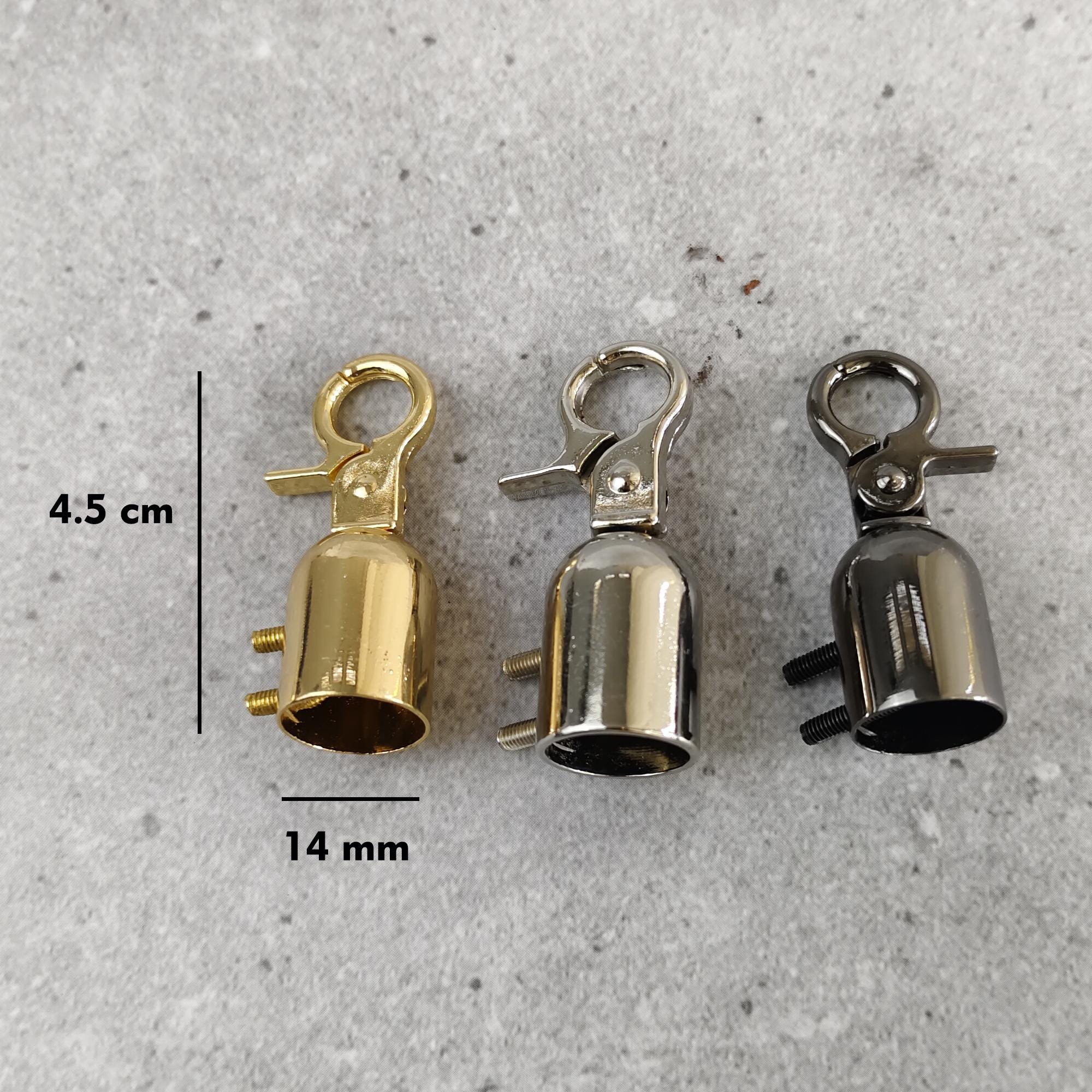 4-8pcs Metal Tassel Cap Clasp: Bag Handle Connector (14mm Inner