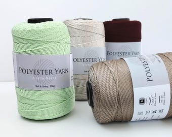 1.5mm Polyester Yarn (200g): Soft & Shiny Bag Crochet Yarn