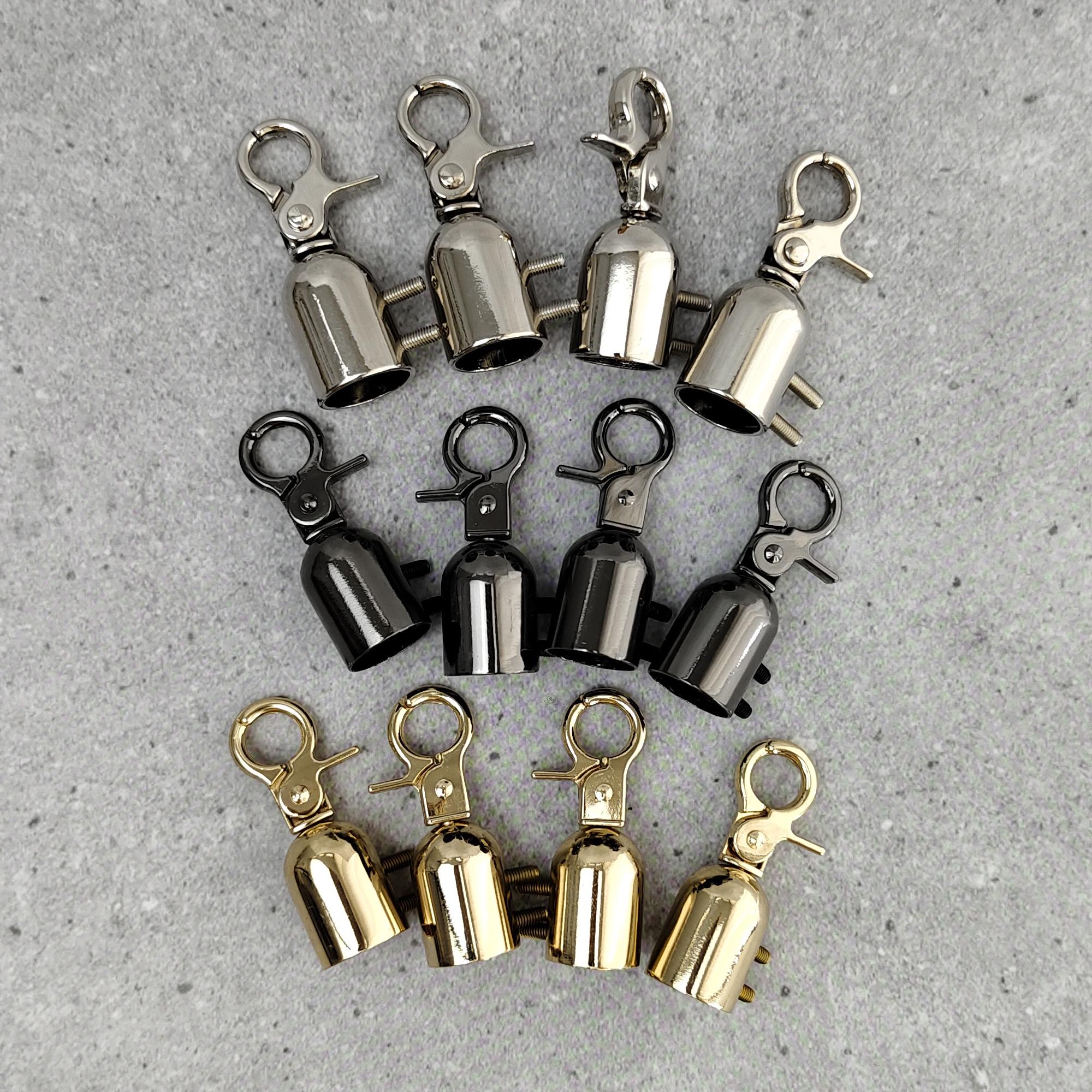 4-8pcs Metal Tassel Cap Clasp: Bag Handle Connector (14mm Inner