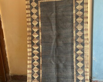 Tappeto Kilim in lana e iuta tessuto a mano, tradizionale tappeto indiano Dhurrie, tappeto Boho