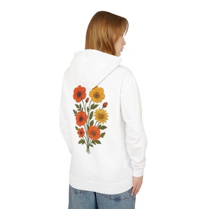 Floral Lightweight Hoodie, Women&#39;s Floral Sweatshirt, Men&#39;s Flower Hoodie, Spring Floral Jacket, Floral Pullover, Flower Print Hoodie