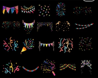 Konfetti SVG Bundle, Geburtstagsparty Clipart (digitaler Download)