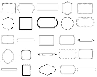 Vintage frames SVG-bundel, decoratieve labels, randen (digitale download)