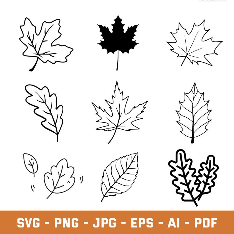 Fall Dxf Fall Leaves Svg Bundle, Fall Leaf Svg, Fall Leaves Clipart, Fall Png ...