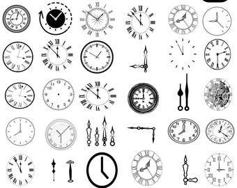 Clock Face SVG Bundle, Vintage & Modern Designs (Digital Download)