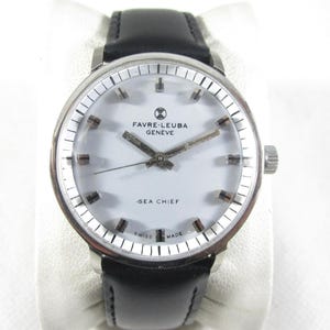 Original 100% Vintage FAVRE LEUBA GENEVE Sea Chief Winding Swiss Wrist Watch #C806