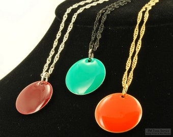 Circle shaped decorative pendants, in various designs & necklace options