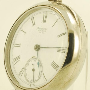 Waltham &quot;P.S. Bartlett&quot; Vintage Taschenuhr, Größe 18, 15 Rubine, 3oz. A.W. Co. Münzsilber Etui