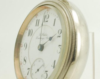 Rockford 935 vintage zakhorloge, maat 18, 17 juwelen, zware zilverkleurige gladde gepolijste uitzwaaikast