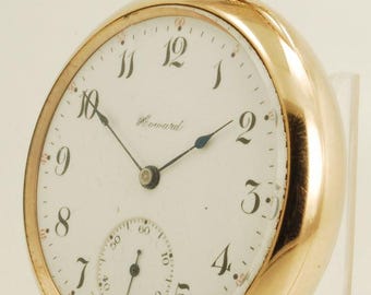 Howard (Keystone) series 3 vintage pocket watch, 16 size, 17 jewels, heavy yellow gold (filled) case