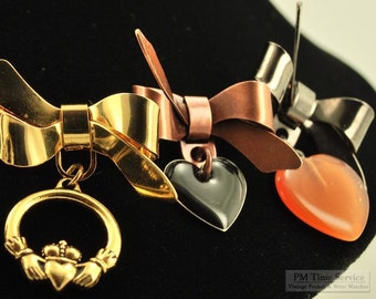 Heart shaped decorative pendants, in various designs & lapel pin options