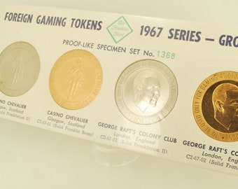 The Franklin Mint Foreign Gaming Tokens 1967 Series Group 24 set 1368; Chevalier & George Raft's casinos