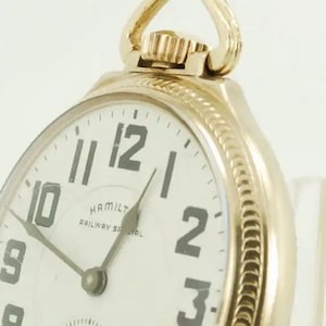 Hamilton grade 992B vintage pocket watch, 16 size, 21 jewels, handsome yellow gold (filled) model #16 SB&B case